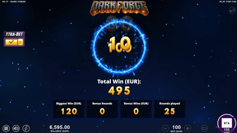 Dark Forge - ダークパレットのSuper Free Spinsボーナスモード