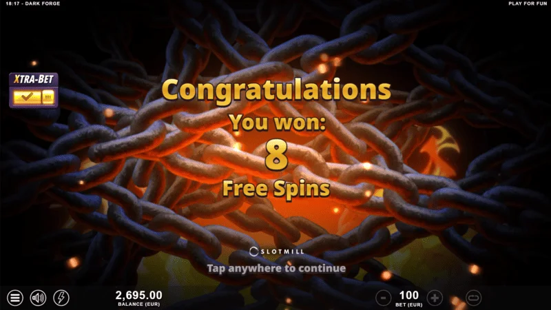 Dark Forge - 3つのスキャッターシンボルでFree Spinsを開始